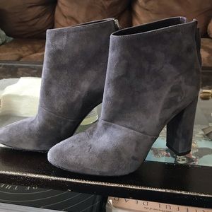 J Crew Gray Suede Booties